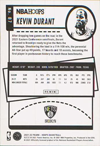 2021-22 Панини Хупс 87 Кевин Дюрант Ню Йорк-Баскетбол Бруклин Нетс