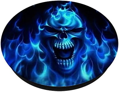 Аксесоар за телефон Blue Flame Screaming Skull PopSockets PopGrip: Замяна дръжка за телефони и таблети