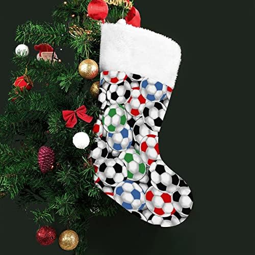 Футболни Футболни Коледни Чорапи, Чорапи с плюшено Камина, висящи за Домашен интериор елхи
