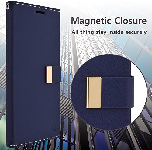 Чанта-портфейл Qoosan Galaxy S21 от Изкуствена Кожа Премиум-клас, флип-надолу капак с Държач за карти, Поставка с Магнитна
