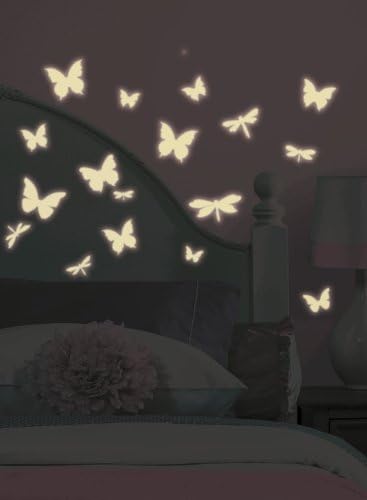 Стикери за стена RoomMates RMK1706SCS Пеперуди и водни Кончета Светят В Тъмното , Бял