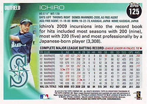 Бейзболна картичка 2010 Topps 125a Сиатъл Маринърс Ичиро МЕЙДЖЪР лийг бейзбол NM-MT