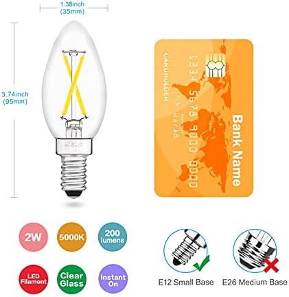 Комплект led лампи AIELIT 4 опаковки по 2 Вата B11/A15, Еквивалентна лампа с нажежаема Жичка с мощност 25 Вата с регулируема