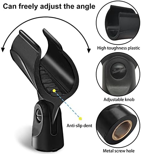 Универсална скоба за микрофон Mictop с винтовым адаптер от 5/8 щепсела до 3/8на изхода, подходящ за преносими микрофони,