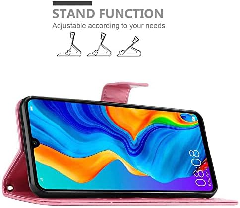 Калъф–за награда Cadorabo, съвместим с Huawei P30 LITE, в розов цвят - Корица на цветенце с магнитна закопчалка, функция