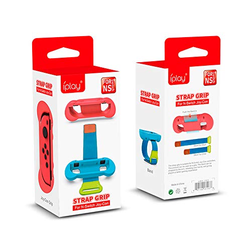 Wristlets CouHaP за Nintendo Switch Just Dance 2019, 2 бр., сини и червени Wristlets, съвместими с контролер Joy-Cons, 12-инчов и 10-инчов, въжета с различна дължина
