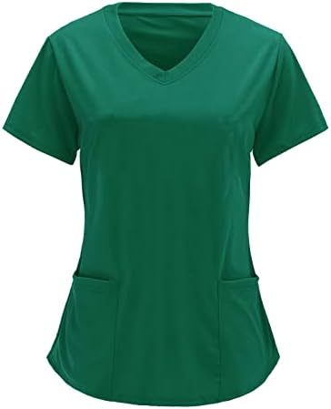 Дамски Спортни Тениски за медицински сестри, Пуловери, Блузи, Ризи с Къс Ръкав, Лятна Пролет Ежедневна Блуза С V-образно