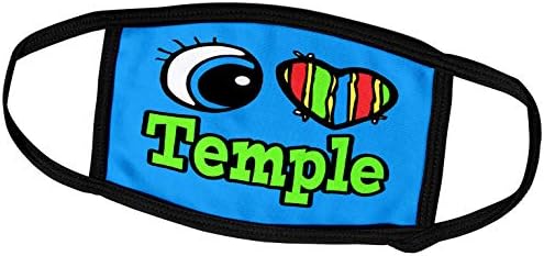 3D Обложка Bright Eye Сърце I Love Temple - За лице (fc_106621_2)