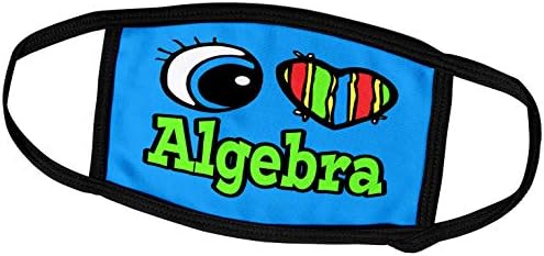 3dRose Bright Eye Сърце Аз обичам Алгебра - Обложки за лице (fc_105704_2)