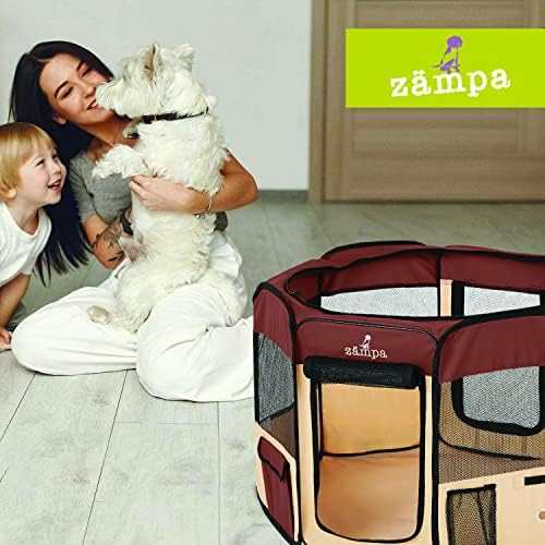 Кошарката за кученца Zampa Extra Small 29 x 29x 17 Преносим сгъваема площадка за кучета и котки, сгъваема дръжка за коте
