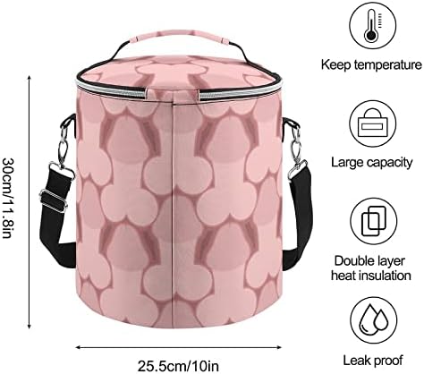Мъжкото Тяло на Пениса Изолирано Чанта за Преносим Кутия За Лед Охладител Наплечный Пакет На Мълния Около Кофи за Пазаруване