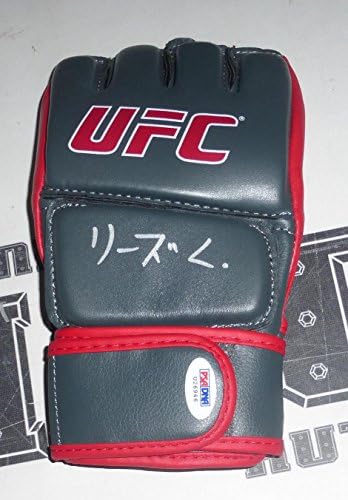 Лиз Кармуш подписа Автограф на ръкавици UFC 157 в японски PSA/DNA COA Auto R на ММА Ръкавици UFC с автограф