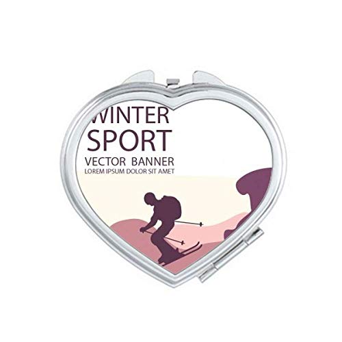Зимни Спортове-Ски-Стик Модел Огледало Пътуване Увеличение Ръчен Преносим Джобен Грим
