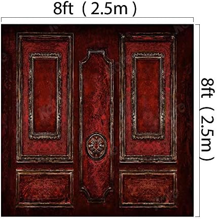 Кейт 8 × 8 метра на Празна Стая Червено Пол Класически Интериор Снимка Фон Дървена Панела на Вратата на Фона на фотографско