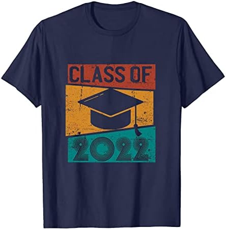Дамски Забавна Тениска Абитуриентски клас 2022 година, Подарък Тениска с Кръгло деколте и Къс Ръкав, Летни Блузи с Графичен