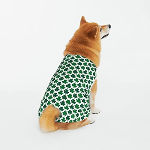 Памучни Ризи за домашни любимци St-Patrick-Day-Green-Лъки-Clover, Костюми За малки Кученца, Пижами за кучета и Котки,