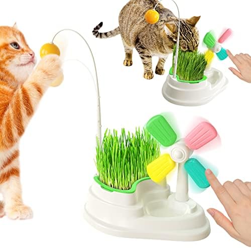 NP интерактивни играчки за домашни котки, която обединява саксии за засаждане на котешка трева, въртящи се на вятърни