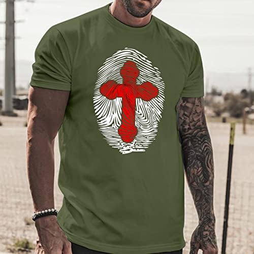 XXBR Мъжки солдатские тениски с къс ръкав, Летни тениски с отпечатъци от пръсти, Тениска с принтом Вярата на Исус и Кръста, Спортна Тениска за Бягане