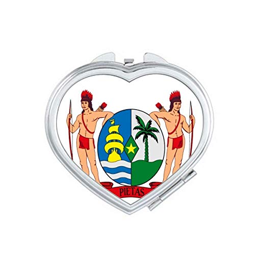 Суринам В Южна Америка Национална Емблема Огледало С Пътен Увеличаване На Преносим Джобен Грим