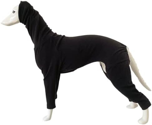Облекло за Хрътка кучето - Базов Мек Памук Гащеризон с висока воротом, Гащеризон на четири Крака, Hoody с дълъг ръкав,