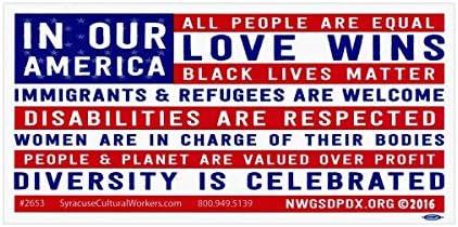 в Нашата Америка Черна Живот Има Значение, и Любовта Побеждава Разнообразие, Стикер върху Бронята на Колата Стикер 7,75