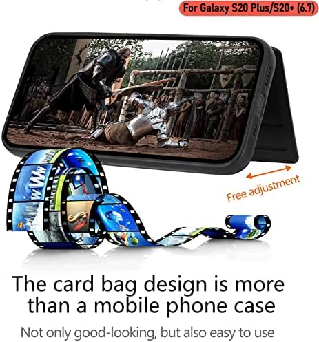 LMDAMZ за Galaxy S20 Plus/S20 + 6,7-инчов чанта-портфейл с държач за карти, от изкуствена кожа с релефни изображения