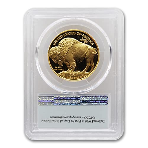 2006 W 1 унция златна монета американски проба Buffalo PR-70 с дълбока камеей (етикет с флага на първи удар) 24-КАРАТОВО