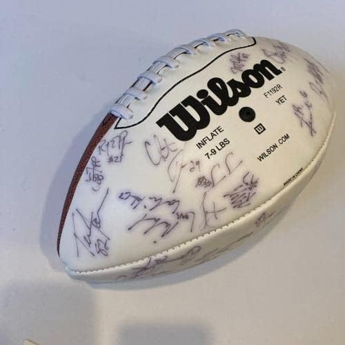2002 Екипът на Балтимор Рейвънс подписа Wilson NFL Football JSA COA 1 - Футболни топки с автографи