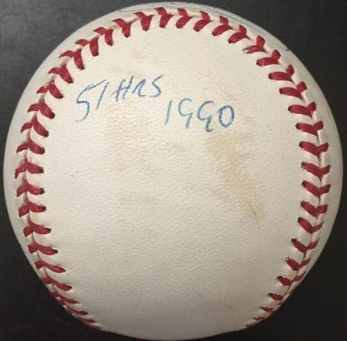 Сесил Присъдените Подписа и написа 51 ЧАС 1990 Американската лига бейзбол, PSA COA - Бейзболни топки с автографи
