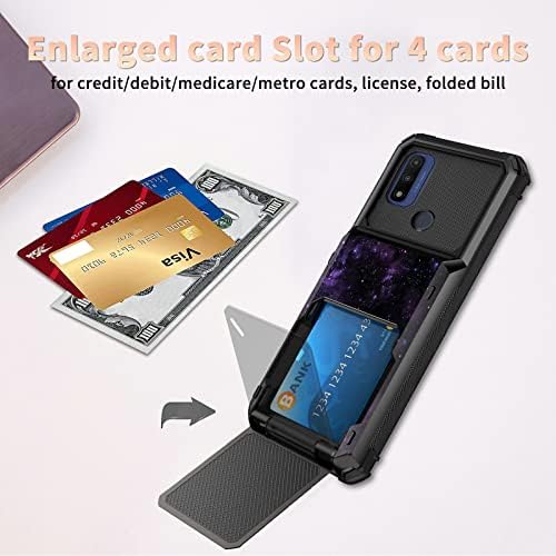 Лилаво Дизайн Galaxy за Мото G Pure Чанта-портфейл с Държач за карти Скрит джоб 2 в 1 флип-надолу Задвижваната Твърда