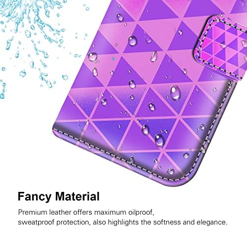SHENCANG СИНЯ Чанта-портфейл за iPhone 13 Mini Дизайн на Геометрични Триъгълни Смартфон с Джоб-книга на премията, Панти