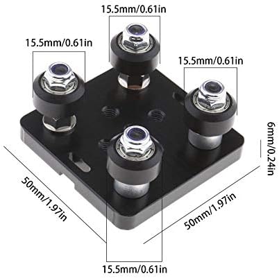 Micro Traders Малък V-образен Порталът има течаща Плоча Mini V-Образна Укрепване Табела за Алуминиева Серия 2020 3D Принтер Kossel резервни Части Черен
