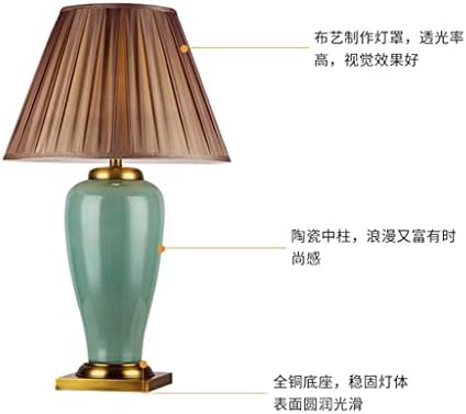 UXZDX Настолна лампа Керамични Романтична Топло Сватбена Стая Домашна Нощна лампа за Спалня в Европейски Стил (Цвят: