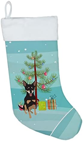 Съкровищата на Каролина WDK2984CS Чихуахуа Трицветна 1 Коледен Чорапи, Чорапи За висящи пред камината, Коледен Сезон