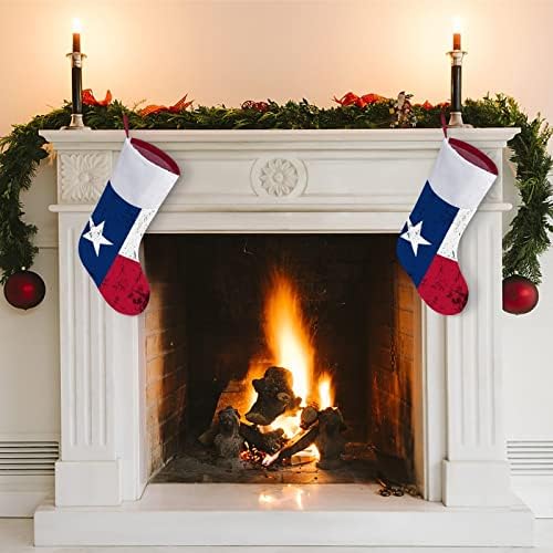 Ретро Флаг на щата Тексас Персонализирани Коледен Отглеждане на Домашна Коледна Елха Висящи Украса За Камината