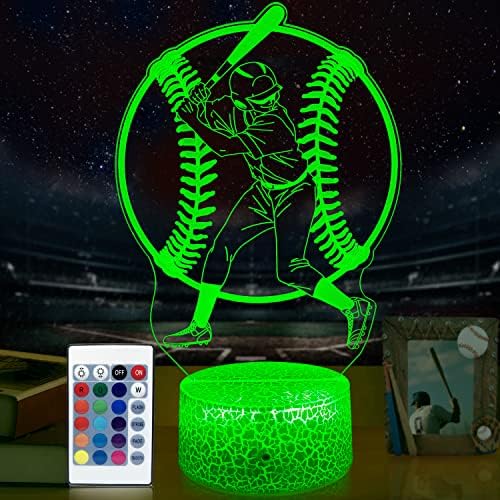 Бейзболен лека нощ GIMFRY, Страхотни бейзболни подаръци за момчета, 16 цвята, променящите се с помощта на дистанционно