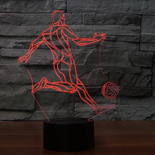 3D Удар Футболен нощна светлина Сензорен Прекъсвач Декор Тенис на Маса Оптични Илюзии Лампи 7 Цвята Променящите се Светлини