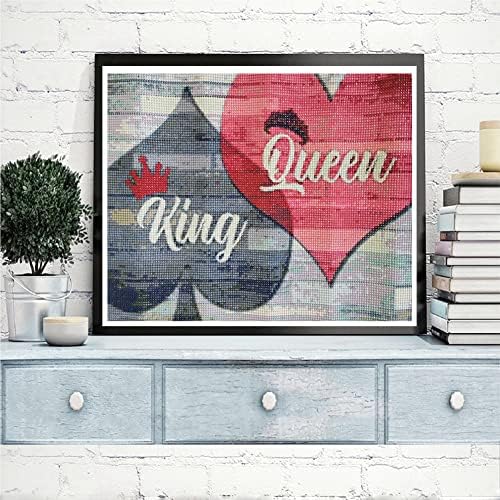 PDSLAIKE King Queen Комплекти за диамант живопис - САМ Diamond Art Kit Подарък За Двойки Сватбен Декор в Спалнята 15,7x11,8