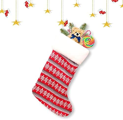 Коледни Чорапи MAGALAVA 18, Коледни Чорапи от Зебло Голям размер, Дългите, Ръчно Плетени, Дядо коледа, Снежен човек,