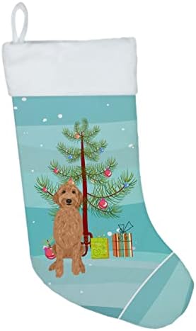 Caroline's Treasures WDK3025CS Doodle Liver 3 Коледен Коледен Чорапи, чорапи за окачване на камината, Коледен Сезон,