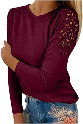 Дамски Флорални Дантелени Блузи, Тениски С открити Рамене, от Ежедневните Свободни Пуловери, Ризи с кръгло деколте, Лятна