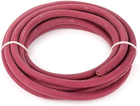 Сверхгибкий Заваряване кабел премиум-клас EWCS 1/0 Калибър 600 Волта - Червен - 15 Фута - Произведено в САЩ