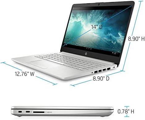 Лаптоп HP 14 за дома и бизнеса Ryzen 3-3250U, 8 GB оперативна памет, 128 GB M. 2 SSD, Двуядрен процесор с честота до