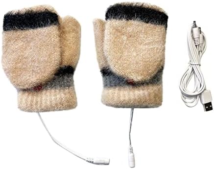 USB Електрически Ръкавици Velvet Флип с Гол Пръст, Електрическа Топла Защита за Ръцете, Мразоустойчив Екранните Ръкавици