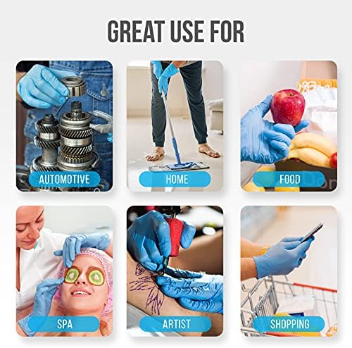 Защитни ръкавици SereneLife от смес от нитрил и винил, за Еднократна употреба, без прах и латекс, Меки и удобни, Големи,