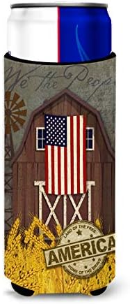Carolin's Treasures VHA3036MUK Patriotic Barn Land of America Ултра-Обнималка за тънки кутии, Ръкав-охладител за консерви,