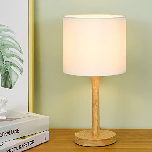 Настолна лампа Lampwell TUBO Wood за хола като Прикроватной нощни шкафчета за спалня, Нощни лампи за фермерска къща,