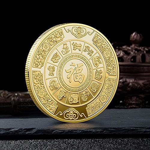 Китайската Риба Цвят Koi За Късмет Любима Монета Възпоменателна Монета Позлатени Биткоин Айта Монета Щастливата Монета Са Подбрани Монета