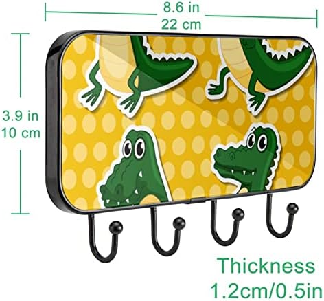 Скъпа Зелена Закачалка за дрехи с шарките на Алигатор и Крокодили, Монтиране на стена, Входна Закачалка за дрехи с 4
