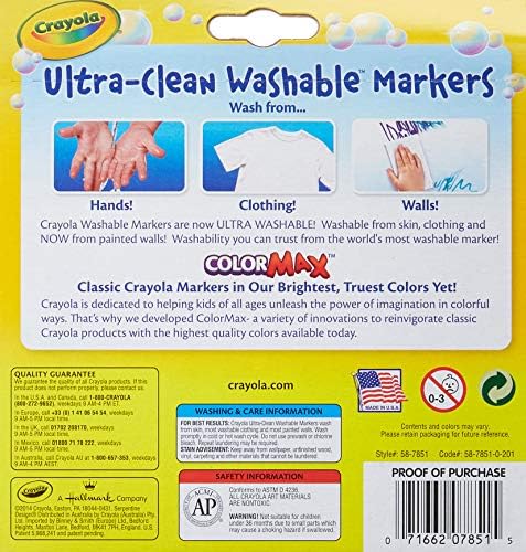 Миещи се маркери на Crayola Ultraclean Broadline Classic (2 опаковки)